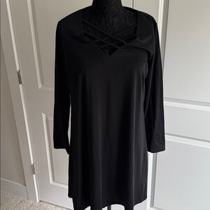 Simply Be Black Dress with Unique Neckline